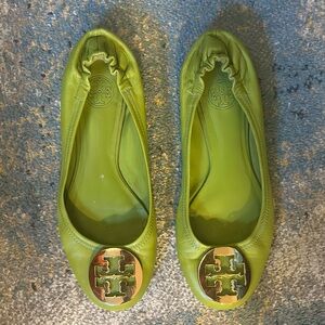 Green Tory Burch Flats
